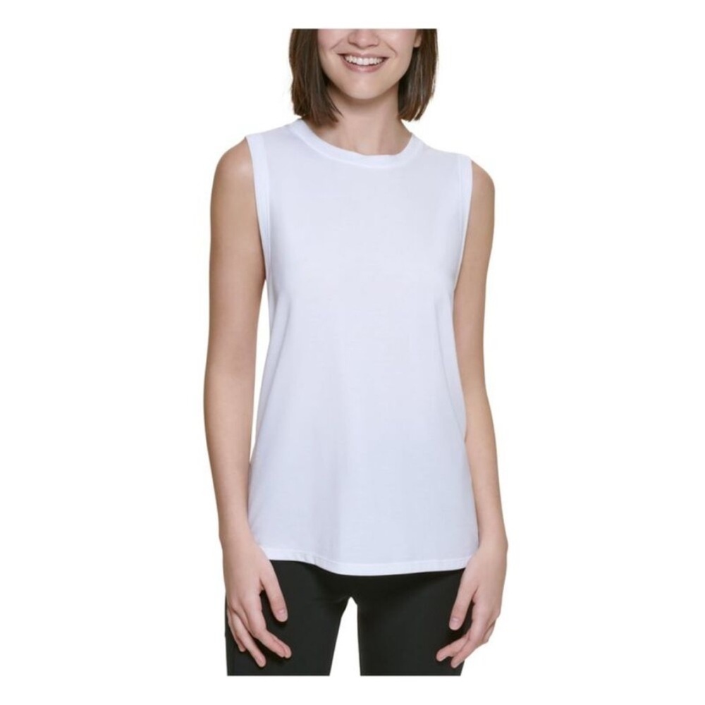 CALVIN KLEIN PERFORMANCE Womens White Moisture Wicking Sleeveless Tank top